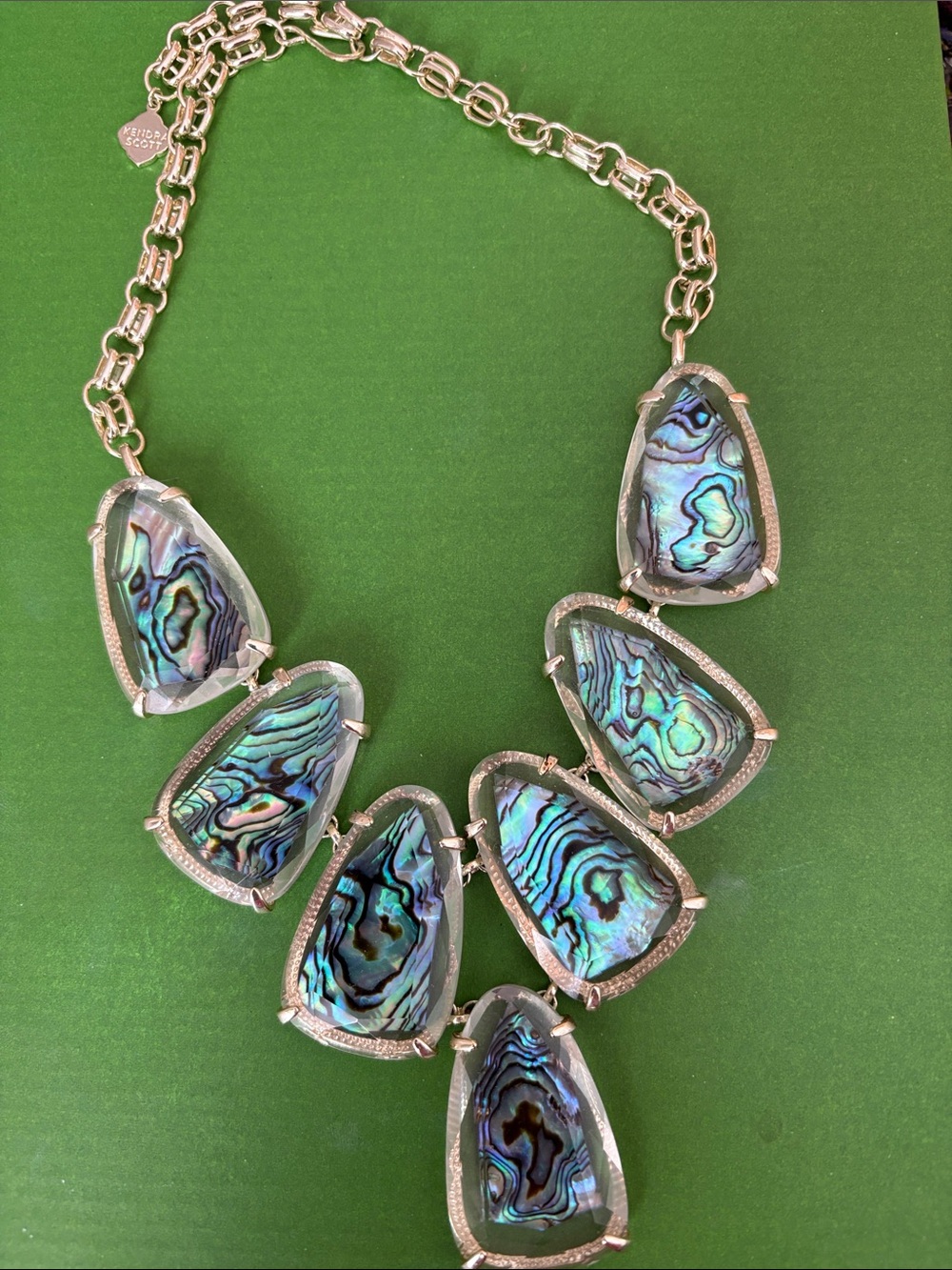 Kendra Scott Iridescent Abalone Statement Necklace - Blue Green